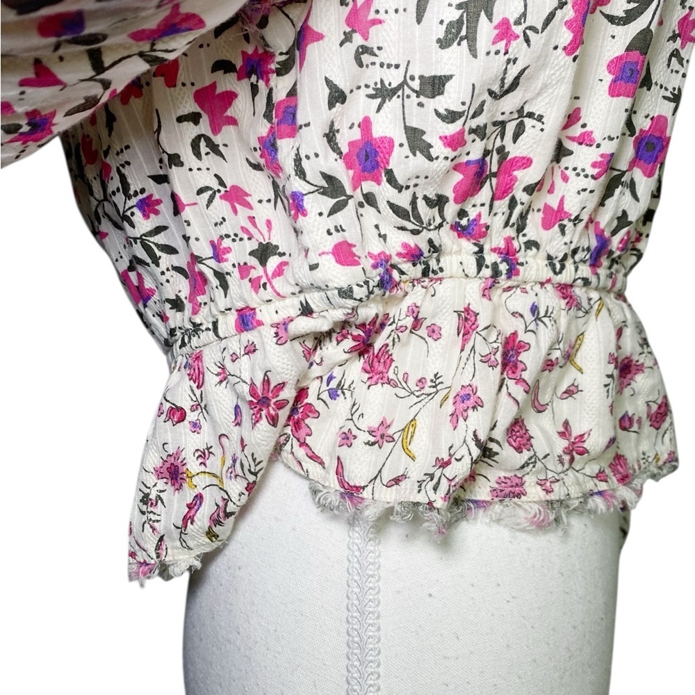 True Craft Pink and Black Floral Blouse - Picture 7 of 14